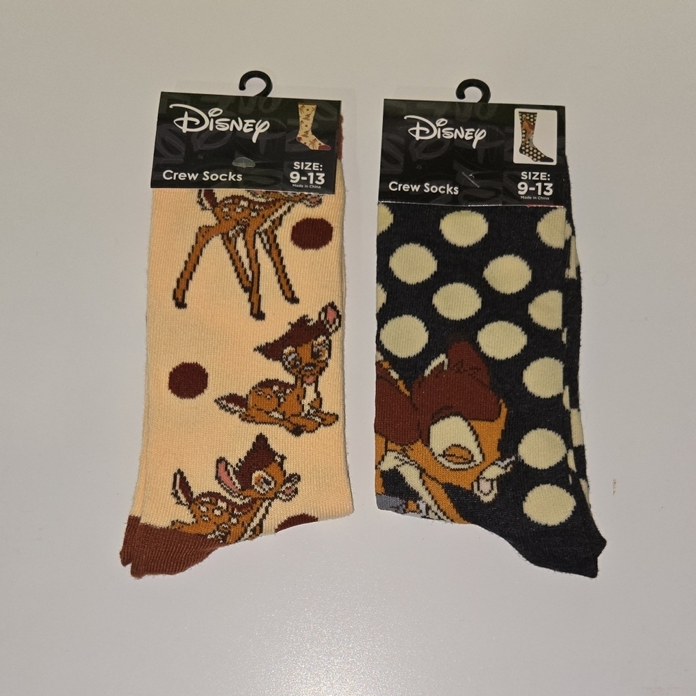 Disney Bambi Casual Socks - Cream and Black